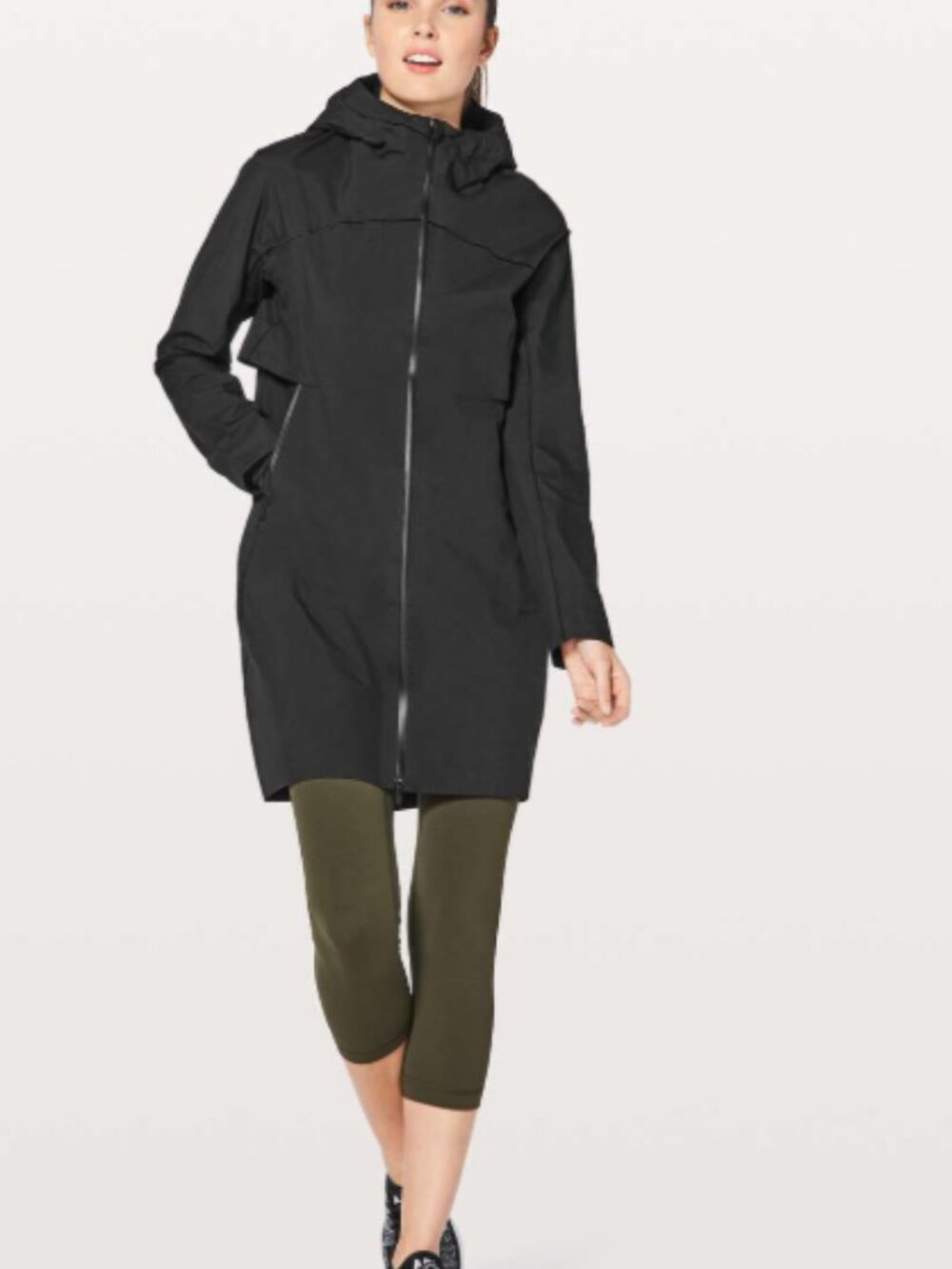 lululemon athletica Black Hooded Long Zip Jacket